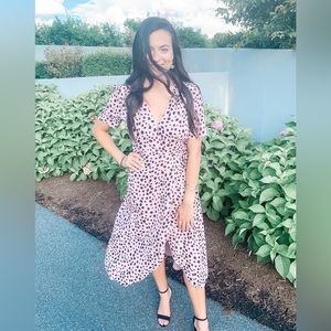 Francesca’s midi-length wrap dress